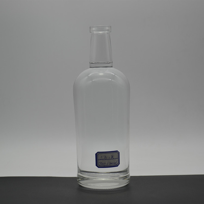 Collar de vidro 750 ml Super Flint Rum garrafa de álcool vazia para transporte de bebidas