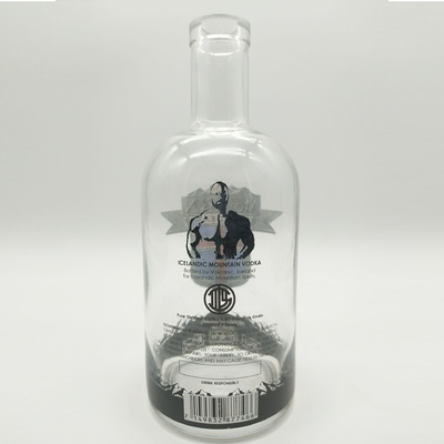 Collar de vidro 750 ml Super Flint Rum garrafa de álcool vazia para transporte de bebidas