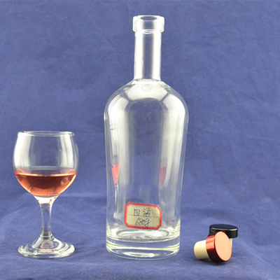 Collar de vidro 750 ml Super Flint Rum garrafa de álcool vazia para transporte de bebidas