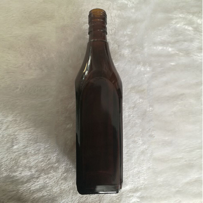 Estampagem a quente 750ml Ambar Garrafa de vidro para Vodka Whisky Brandy Beverage
