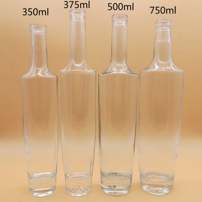 Garrafas de 750 ml de vidro claras para vodka uísque bebidas alcoólicas álcool