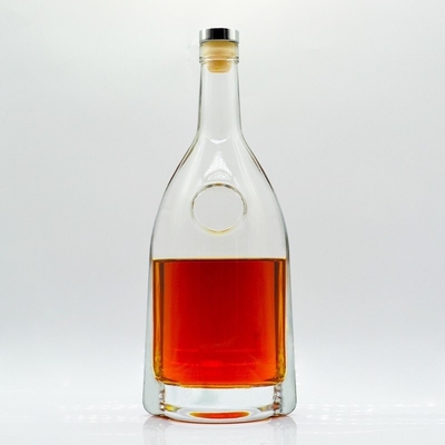 Garrafas de vidro vazias quadradas personalizadas com decalco de prata eletroplata Capacidade de 1000 ml