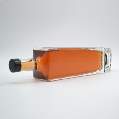 Garrafas de vidro vazias quadradas personalizadas com decalco de prata eletroplata Capacidade de 1000 ml