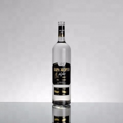 Garrafas de vidro de vodka russa de 750 ml com amostra gratuita e material de vidro super flint