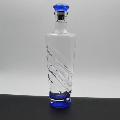 500 ml 750 ml de vidro Vodka garrafas de uísque Super material de vidro de pedra e design de base plana