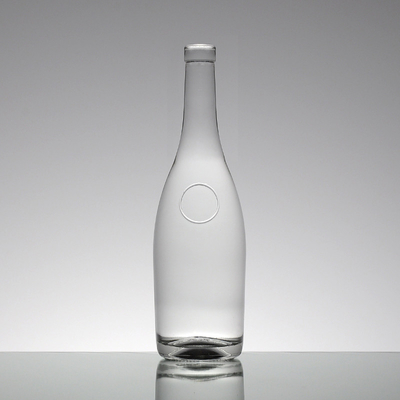 Garrafa de álcool de vidro de pedra super gravada 750 ml garrafa de vidro de licor a granel com cortiça 1 litro