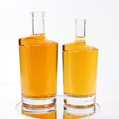Manuseio de superfície Decal 750 ml garrafa de vidro de licor para rotação de ombro de forma personalizada