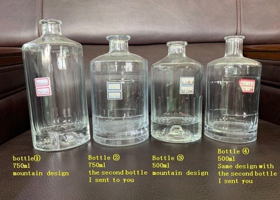 Extra White Flint Glass 350ml 500ml 700ml 750ml Vodka Gin Whiskey Liquor Garrafa de vidro