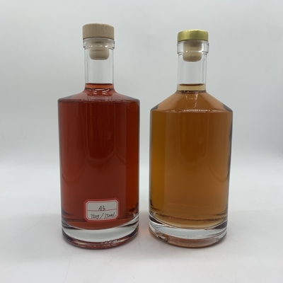 Garrafas de vinho de vidro transparente personalizadas para tequila whisky brandy 750ml 500ml 1000ml