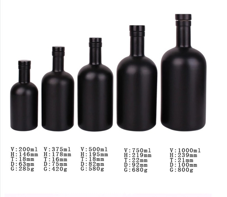 750 ml garrafa de vidro para bebidas espirituosas Gin vazio Rum reciclado Whisky Vodka OEM/ODM aceitável