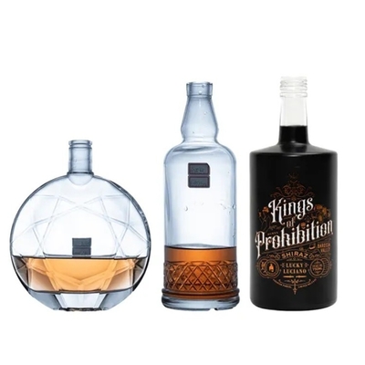 Garrafa de álcool em vidro de alta capacidade de bebidas alcoólicas/alcoólicas/XO/brandy com tampa de vidro de super-flint