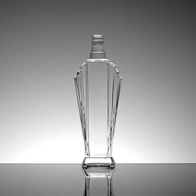 Garrafa de vidro redonda com tampa de cortiça para 550ml 700ml 750ml Vodka Gin Rum em forma de cilindro