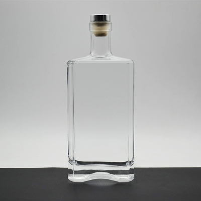 Garrafa de vidro gravada para uísque 750 ml Quadrada Garrafa eletroplata Super Flint Glass