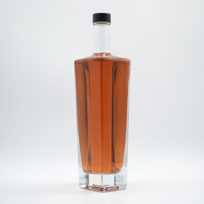 Cristal Branco Material Quadrado Garrafa de Vidro 500 ml para Espíritos Gin Rum Vodka Whiskey