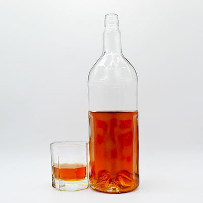 750 ml garrafa de vidro personalizada para bebidas alcoólicas garrafa de tequila transparente de forma irregular