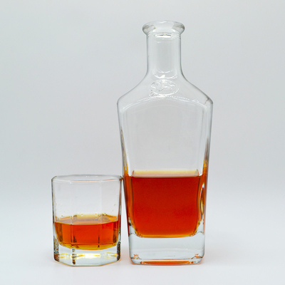 750 ml garrafa de vidro personalizada para bebidas alcoólicas garrafa de tequila transparente de forma irregular