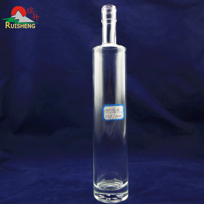 Material de vidro de pedra alta 750 ml garrafa de vinho de vidro em forma de cilindro para álcool licoroso