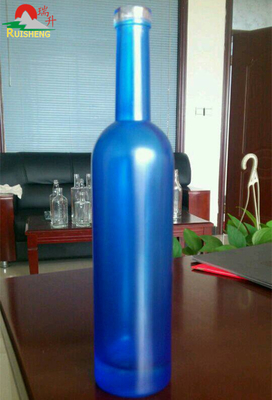 Material de vidro de pedra alta 750 ml garrafa de vinho de vidro em forma de cilindro para álcool licoroso