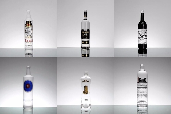 Garrafas de vidro de gualá russo de 750 ml para licor de vodka Feitas de material de vidro super flint