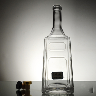 350 ml 550 ml 750 ml garrafa de vidro vazia para vodka uísque vinho tinto manuseio de superfície de decal
