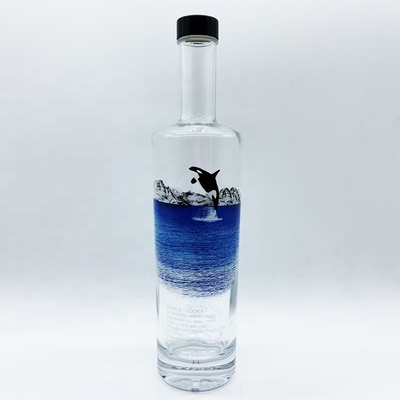 375ml 500ml 700ml 750ml garrafa de vodka de decoração personalizada com tampas de cortiça de OEM / ODM
