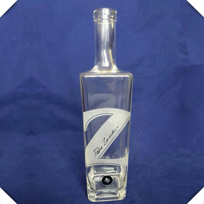 Estampagem a Quente Manuseio Super Flint Gin de Alta Qualidade Vodka 750ml Fota de Vidro Quadrado FOB
