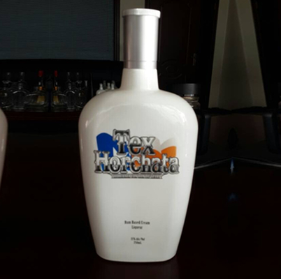 Garrafa de vidro de licor branco de 750 ml, em forma de foguete, para bebidas