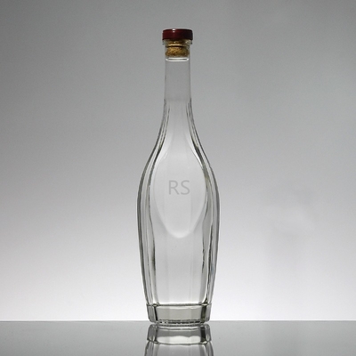 Garrafa de vidro de licor fino para uísque/brandy/vódka, fechada com tampa que se desliga