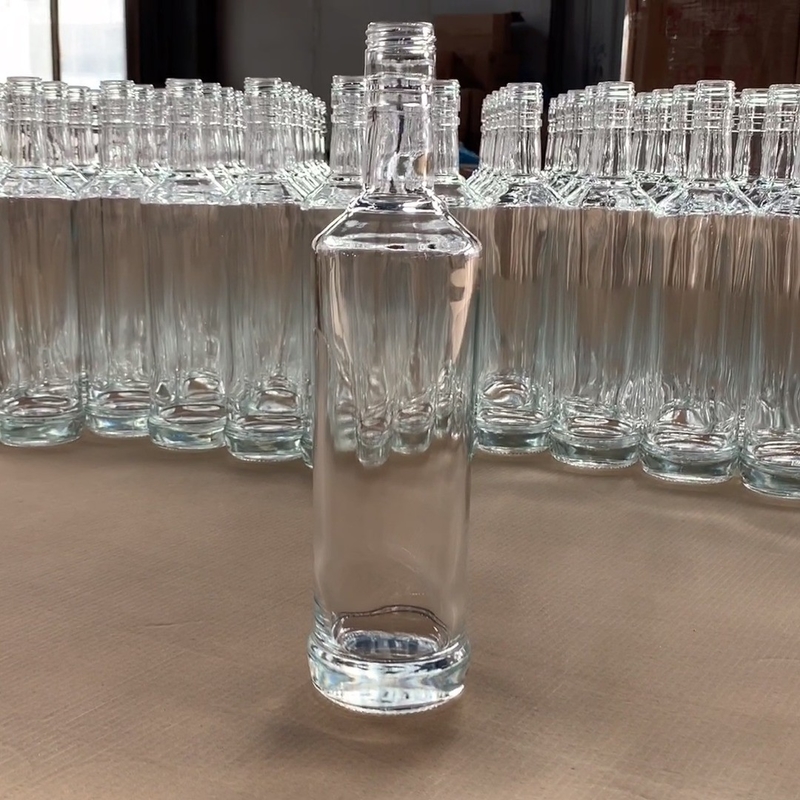 Garrafa de vidro de 375 ml para estampação a quente Vinho gelado Rum Brandy Bebidas e bebidas frias
