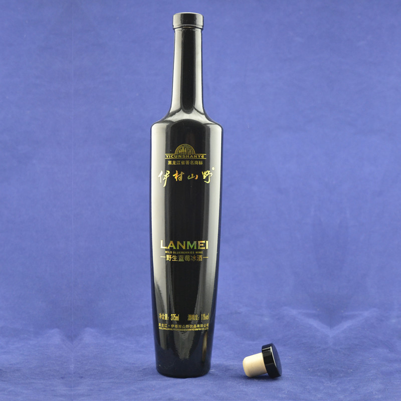 Garrafas de vidro vazias para bebidas alcoólicas e vinhos 500 ml 750 ml 1000 ml em forma redonda