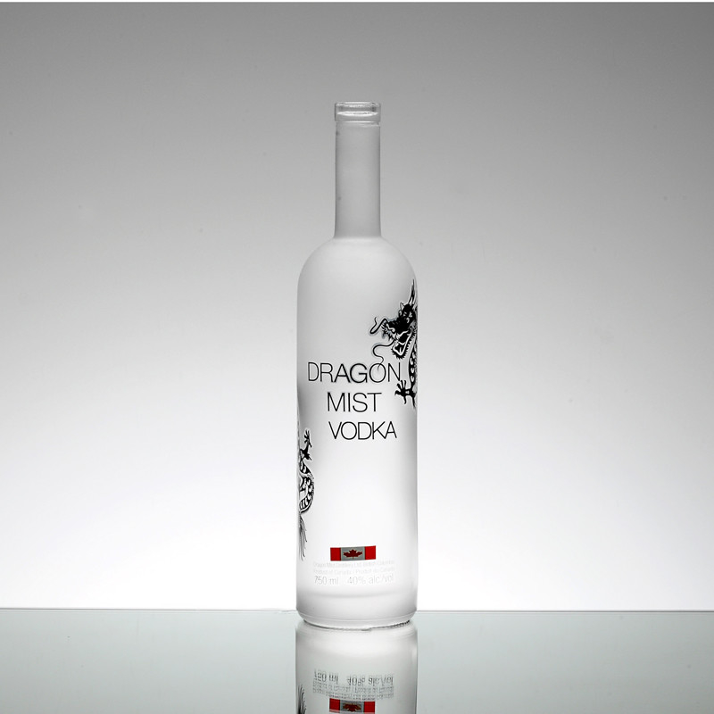 375ml 700ml 750ml Vodka Whisky Liquor Garrafa de vidro com design personalizado e superfície de gelo