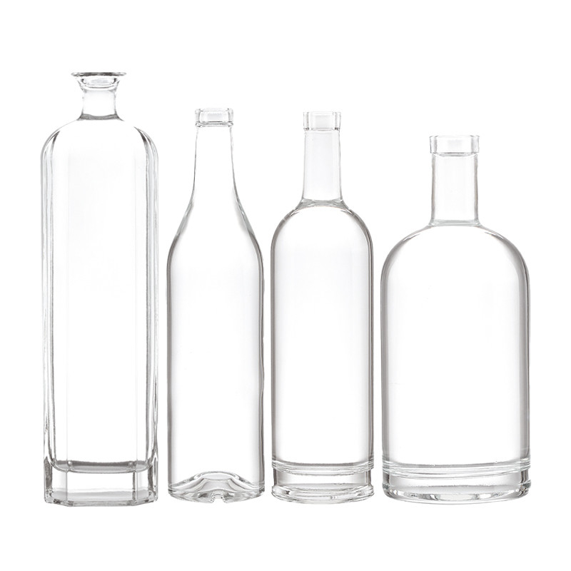 100Ml 375Ml 500Ml 700Ml 750Ml Garrafa de vidro transparente de forma personalizada para bebidas energéticas
