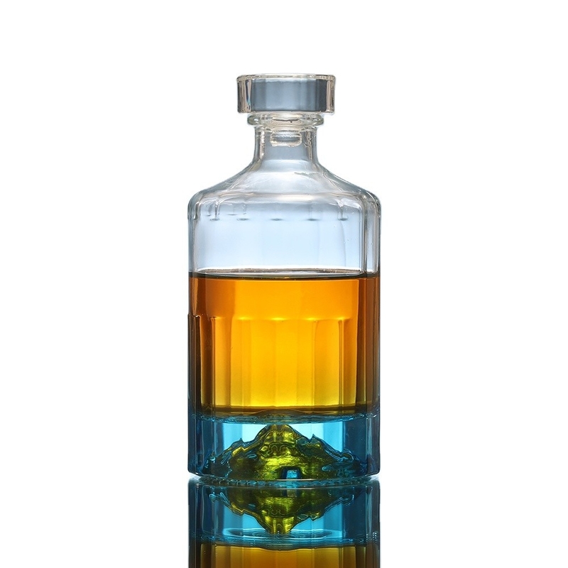 Garrafas de vidro de vinho de luxo de 500 ml e 750 ml, com material de pedra e tampa de cortiça