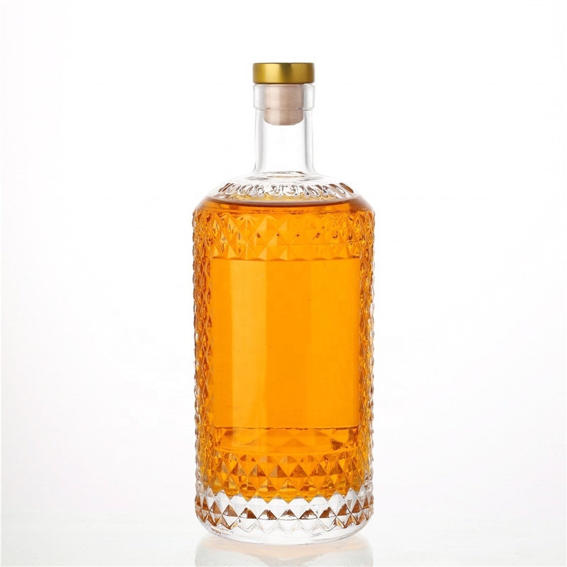 Design personalizado Garrafas de vidro de âmbar cinza 375ml 500ml 750ml para Vodka Gin Liquor Spirits