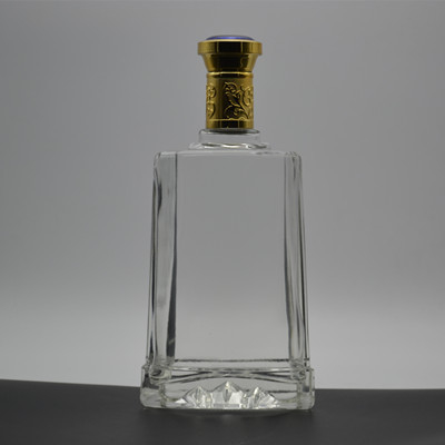 Garrafas de vidro transparente congeladas com tampas de parafuso para vinho e brandy