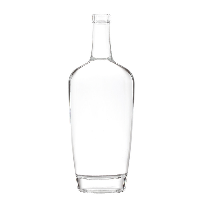 Garrafa de vidro Super Flint vazia para óleo azul Quadrado Whisky 1000ml Garrafa 375ml Garrafa de vinho