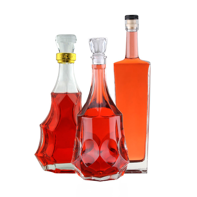 Materiais de vidro Super Flint Garrafas de licor vazias 750 ml para licor Tipo de vedação de cortiça