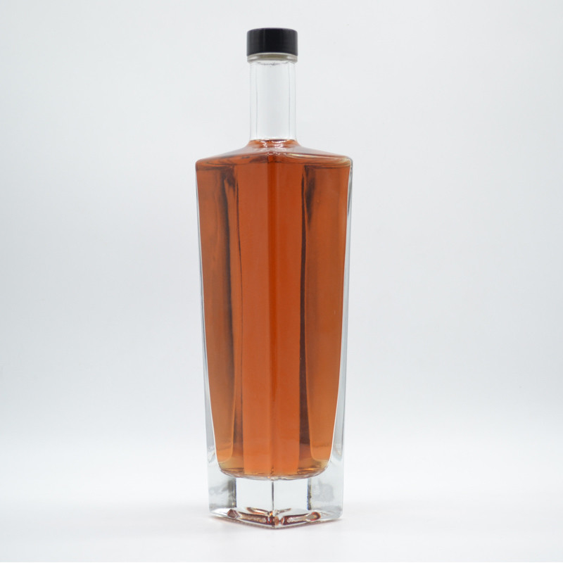 Gravação Forma da Moda Super Flint Brandy Spirits Vazio Liquor Branco xo Garrafa de vidro quadrado