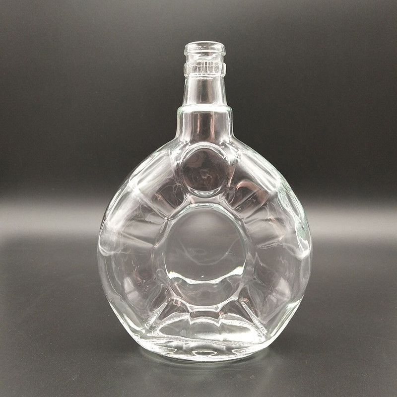 Material Super Flint Garrafa de vidro XO de alta transparência com tampa de madeira e vedação de cortiça