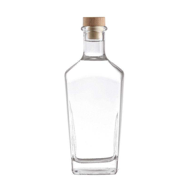 Garrafa de vidro de 750 ml com manuseio de superfície de estampação a quente