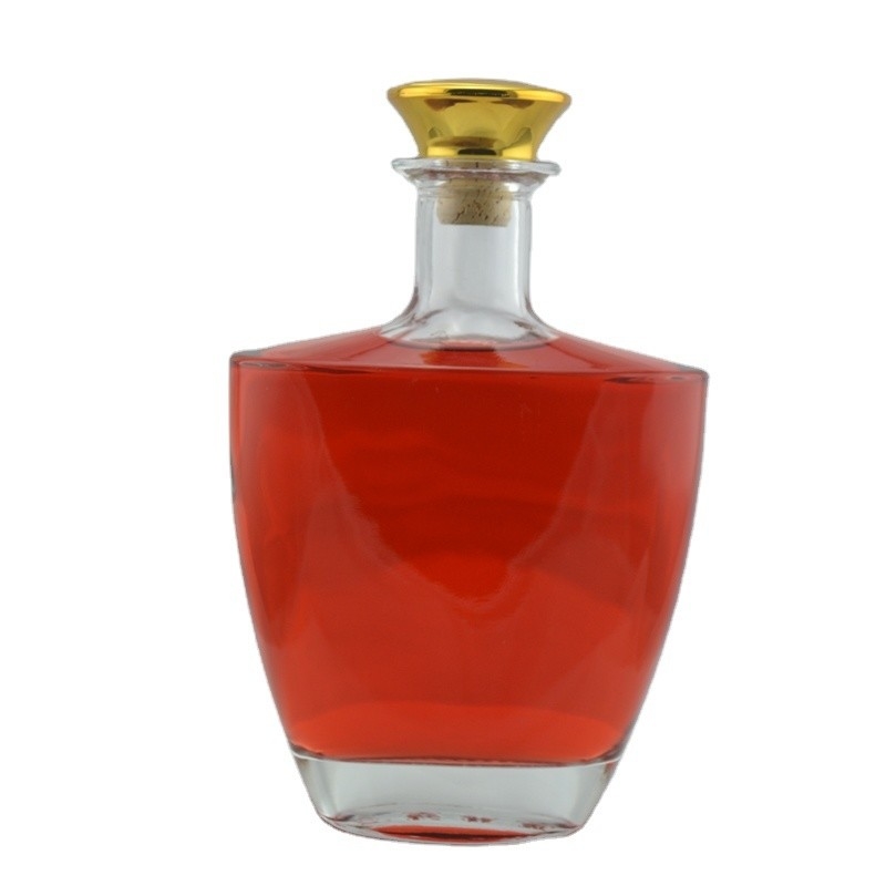 Óleo de oliva branco Tequila Uísque Álcool Vodka Liquor em forma de V Garrafa com tampa de parafuso