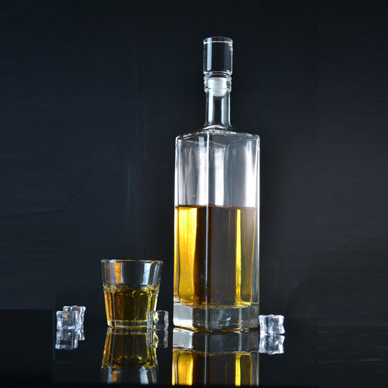 Design personalizado garrafa de vidro transparente para azeite 750ml 500ml vodka gin licor reciclável