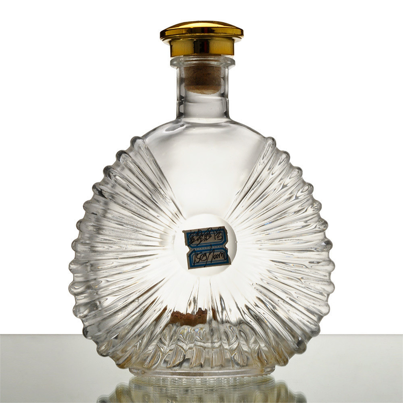 Garrafa de vidro de 750 ml de Brandy Spirit com Decal/Tipografia/Pintura/Frost