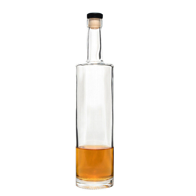 Super Flint Glass Custom Logo Vazio 750ml 200ml 375ml Liquor Rum Brandy garrafa de uísque