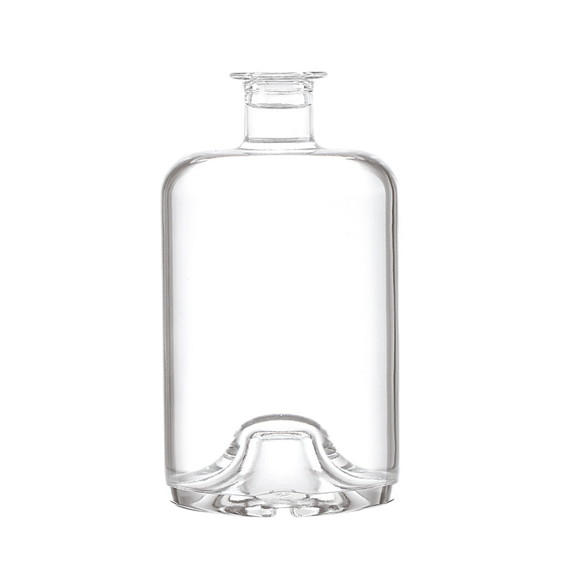 Tipo de vedação de cortiça de madeira Garrafa de vidro larga de 500 ml personalizada para rum Tequila Vodka Óleo de Brandy