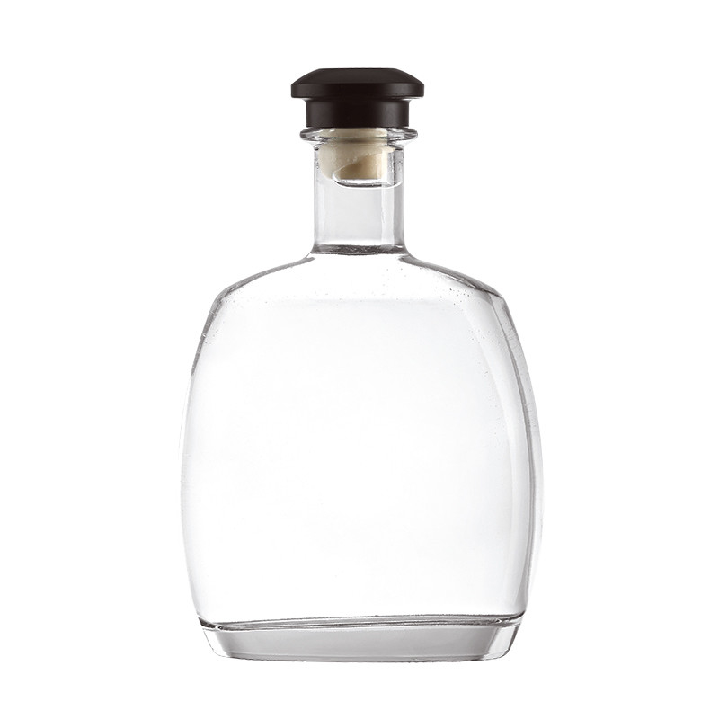 Garrafas de vidro de 750 ml vazias de vodka gin com cortiça de vidro de super-fritura