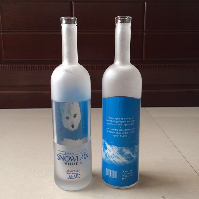 Impressão de tela de decalco Garrafa de vodka de cortiça congelada 500ml 750ml 1L garrafa de vidro para vodka
