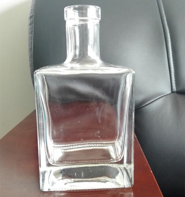 Garrafa de vidro de uísque Super Flint 375ml 500ml Quadrado Gin Seco Vodka Garrafa de vinho