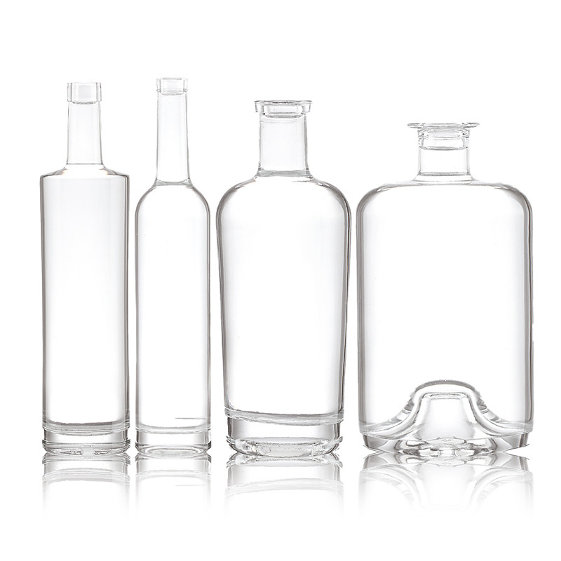 375 ml 500 ml garrafa de vidro congelado transparente para vodka gin uísque White Spirit transparente