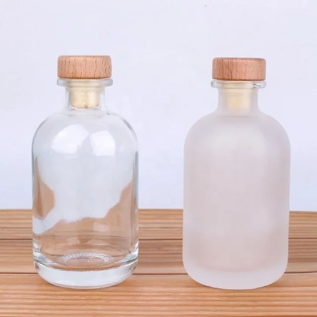 Tequila Custom Vazio Alto Vidro Redondo Garrafa de Boston Gin com Cortiça/Capuzes